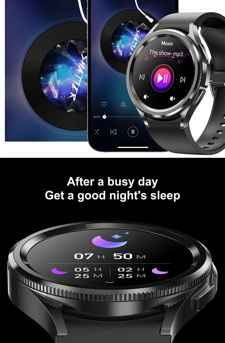 2024 New For Samsung Galaxy Watch 6 Classic Smart Watch Women Men Sports Fitness Health Waterproof Bluetooth Call Smartwatch