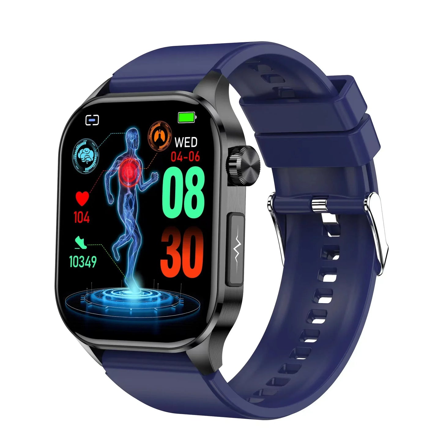 2024 New Smart Watch 2.04" AMOLED Clock ECG Uric Acid Blood Lipid Pressure Oxygen Wristwatch Men Women Bluetooth Call Smartwatch