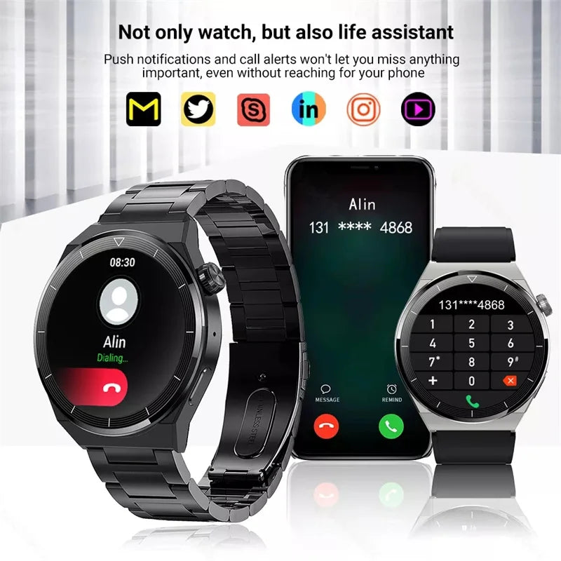 2024 New For Huawei Xiaomi Men Smartwatch 1.39inch AMOLED Screen Bluetooth Call Wireless charging Waterproof Men Smartwatch