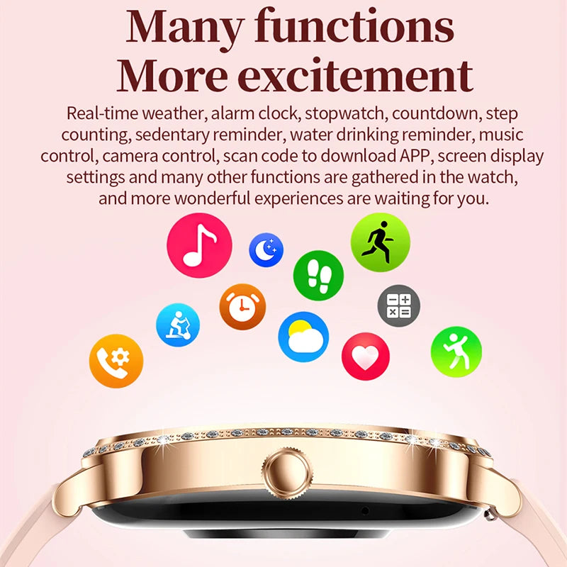 2024 Smart Watch Woman Sport Fitnes AI Voice Control Full Touch Bracelet Bluetooth Call Waterproof For Fashion Ladies Smartwatch