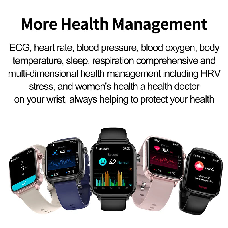 2024 New ECG+PPG Uric Acid Non-Invasive Blood Sugar Smartwatch Men Bluetooth Call Heart Rate Blood Pressure Smart Watch Women