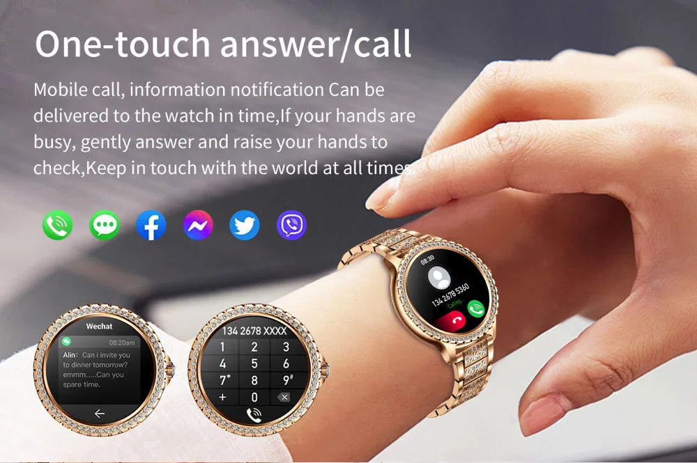 2024 New Blue Tooth Call Woman Smart Watch Man Sports Fitness Bracelet Waterproof Body Temperature Smartwatch For Android IOS