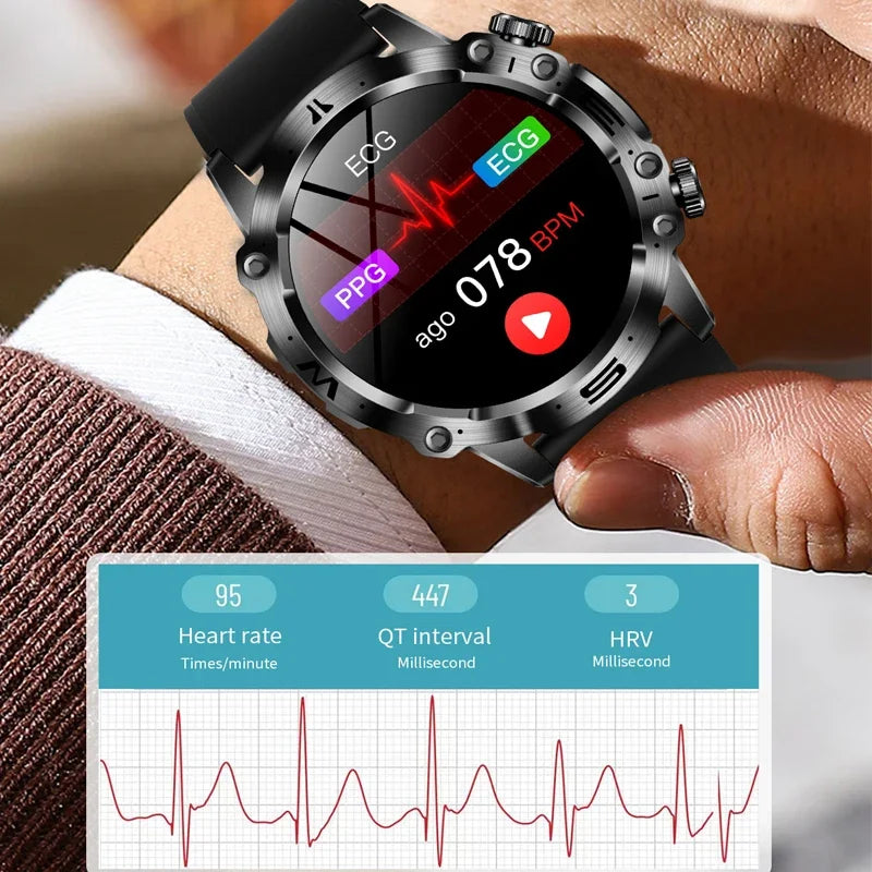 ET482 ECG Smart Watch Men Health Monitoring IP68 Waterproof Smartwatch Women Fitness Tracker Voice Assistant Bracelet 2024