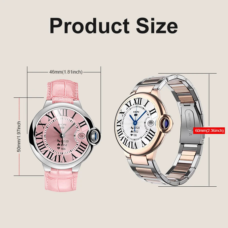 High-end Luxury Woman Smart Watch 2024 LEFYR AW28 Smartwatch Men Fitness Wristband Bluetooth Call AI Voice Connected Custom Dial