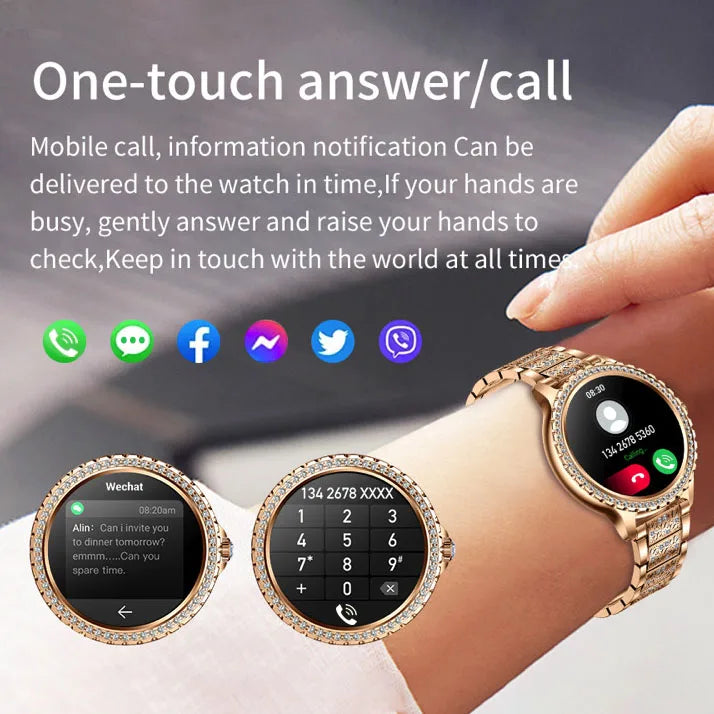 2024 New Blue Tooth Call Woman Smart Watch Man Sports Fitness Bracelet Waterproof Body Temperature Smartwatch For Android IOS