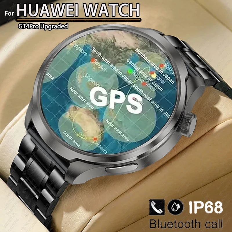 2024 New For HUAWEI Outdoor Sports Smart Watch Men AMOLED Screen NFC GPS Compass Heart rate Waterproof Bluetooth Call SmartWatch