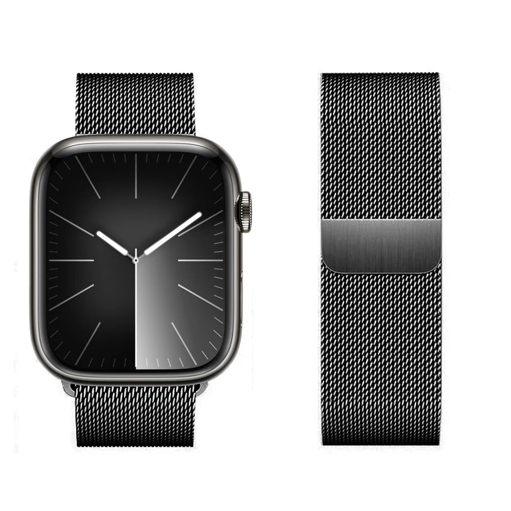 Strap For Apple watch Ultra 2 Band 44mm 40mm 45mm 41mm 42mm 38mm 49mm Milanese Loop Metal Bracelet iWatch Series 9 8 SE 7 6 5 3