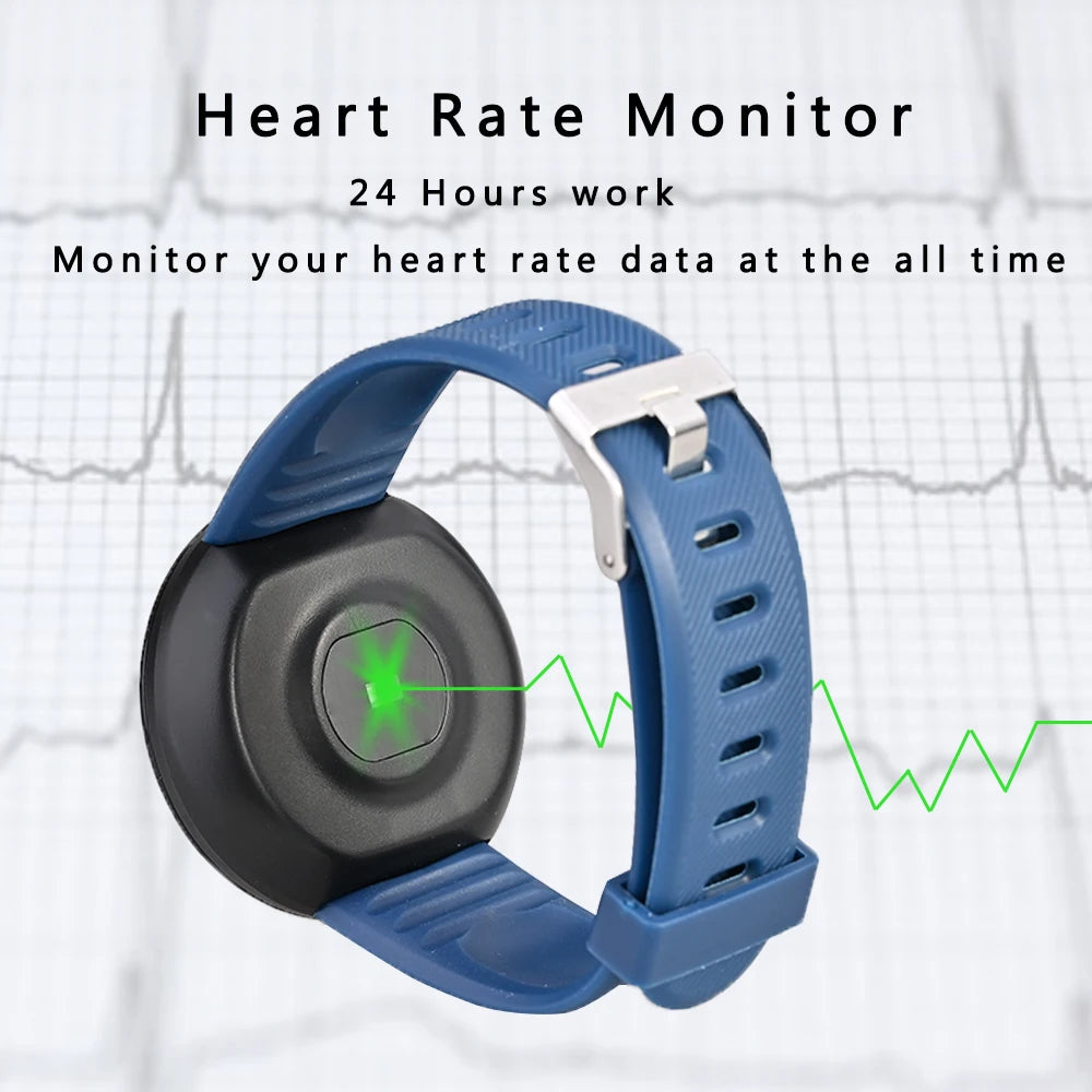 D18 Round Bluetooth Smart Watch Men Women Blood Pressure Heart Rate Monitor Waterproof Sport Fitness Tracker Smartwatch 2024