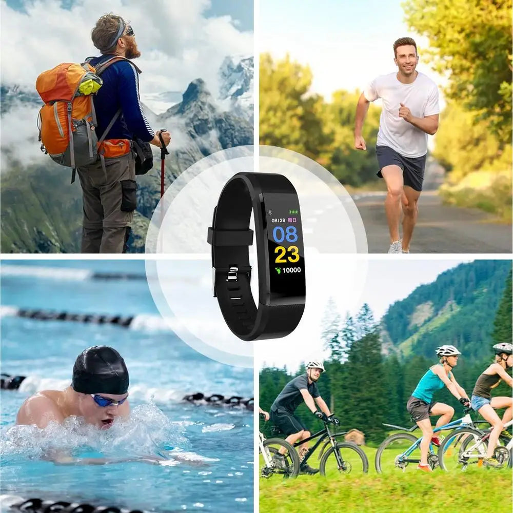 115HR smart bracelet color screen 115plus heart rate and blood pressure monitoring waterproof sports pedometer Original Fitness