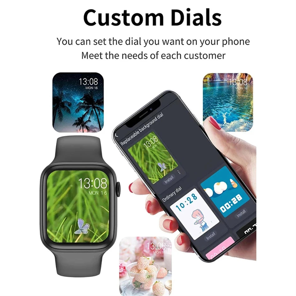 Smart Watch Men I8 Pro Max Answer Call Sport Fitness Tracker Custom Dial Smartwatch Women Gift For Apple Phone PK IWO 27 X8 T500