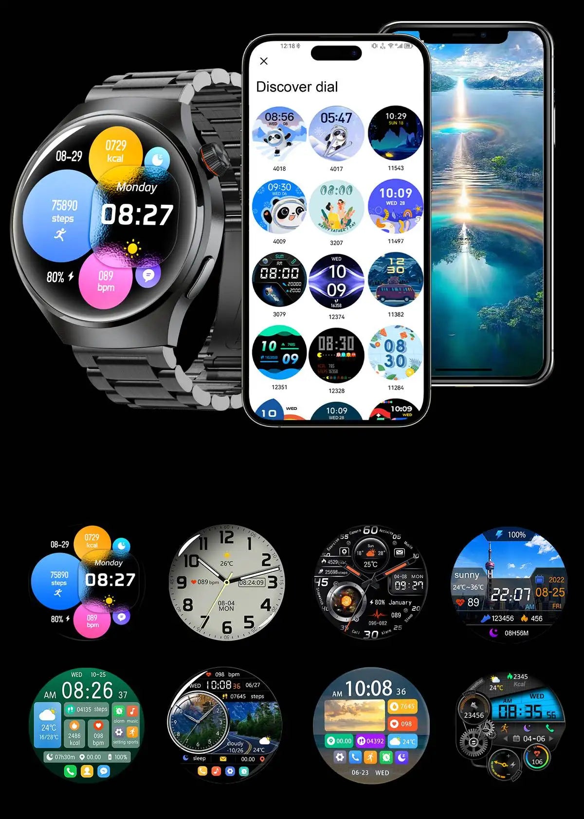 2024 New For Android IOS GT4 Pro Smart Watch Men NFC GPS Tracker AMOLED 360*360 HD Screen Heart Rate Bluetooth Call SmartWatch