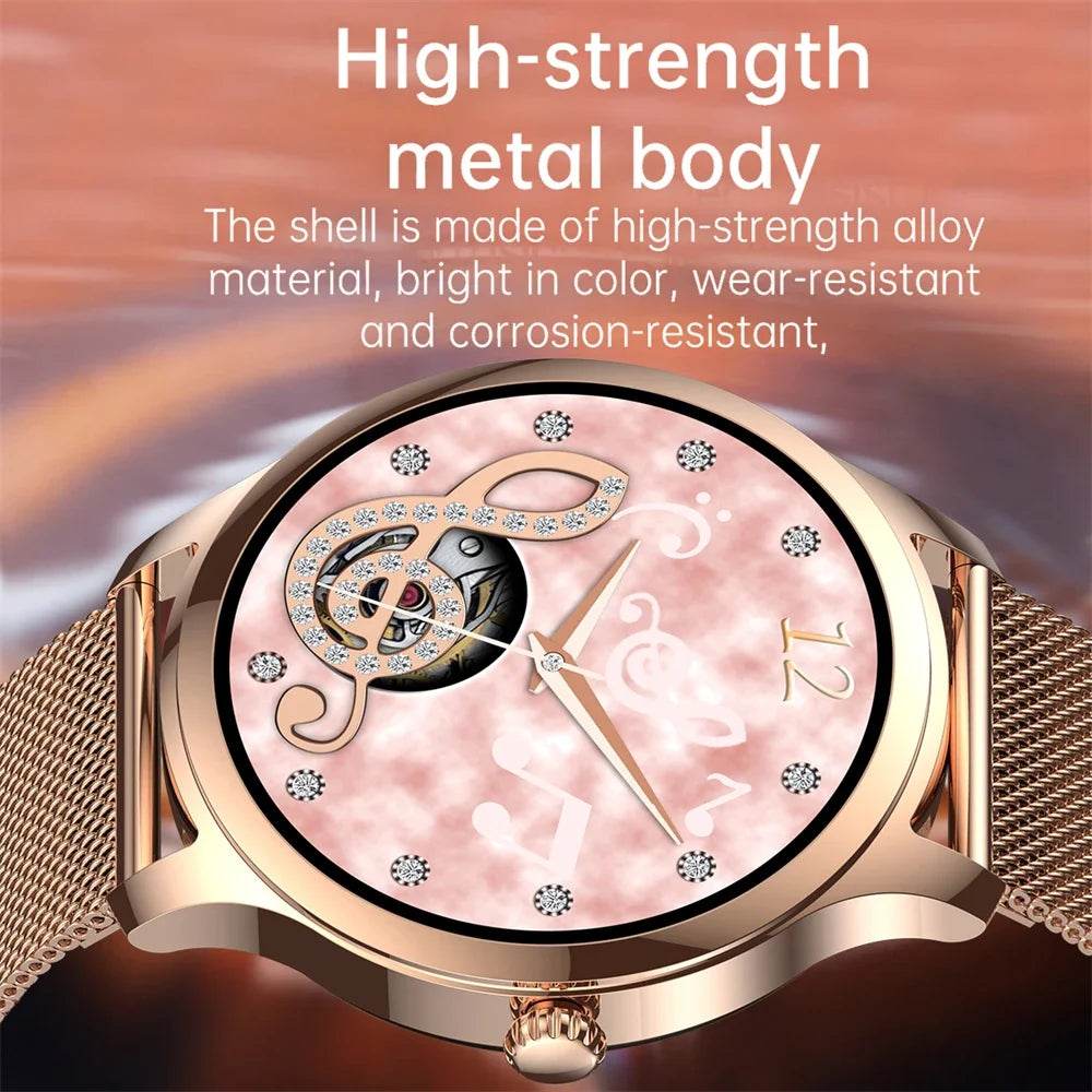 GFORDT New Luxury Smart Watch For Women Bluetooth Call Connected Phone Women Watches Health Monitor Sports Smartwatch 2024 Women