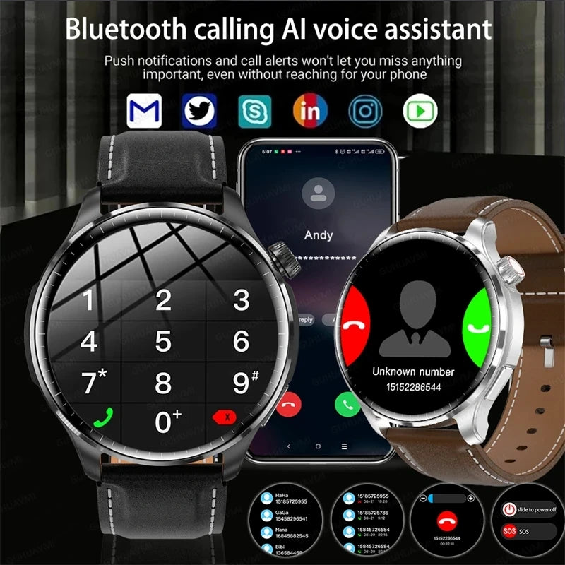 2024 High Precision GPS Smart Watch Men 360*360 HD Screen Heart Rate Blood Glucose IP68 Waterproof NFC Bluetooth Call Smartwatch