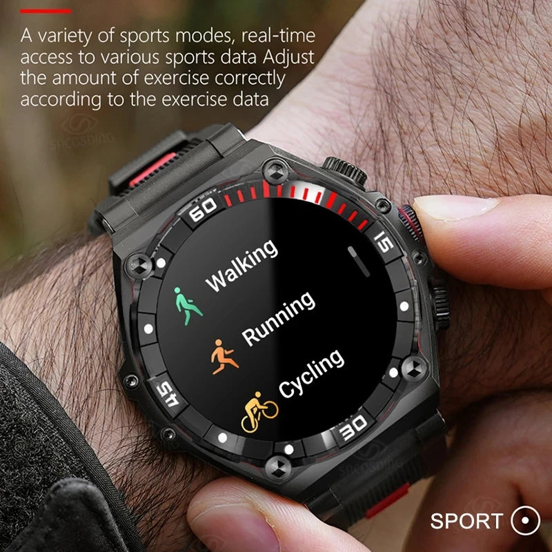 2024 New AMOLED Smart Watch Men Bluetooth Call Clock Outdoor Sports Fitness Health Monitoring Watches Waterproof Smartwatch Men