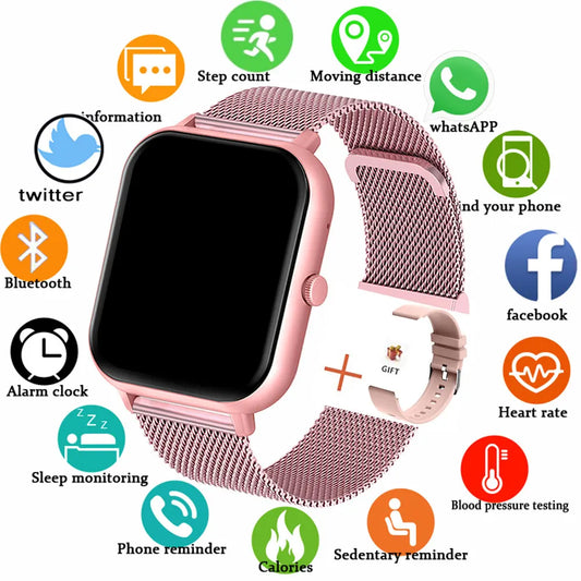 2024 New Smart Watch Men Women for Android IOS Heart Rate Blood Pressure Fitness Tracker Bluetooth Call Women Smartwatch Man