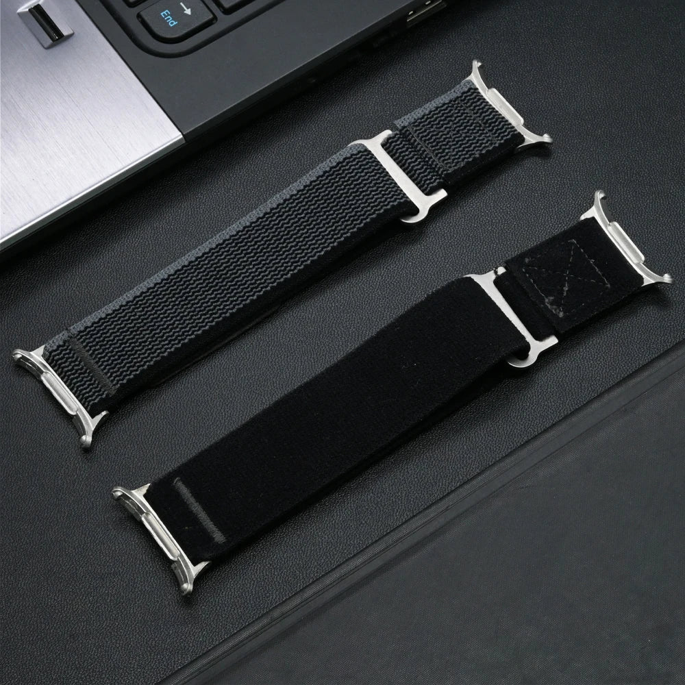 Nylon Travel Loop Strap for Samsung Galaxy Watch 7 Ultra 47mm Men Sport Band for Galaxy 7 47mm ultra NO Gaps Curved End Bracelet