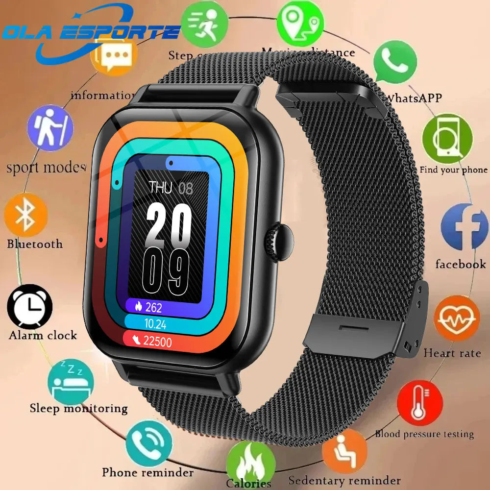 2024 NEW SmartWatch Android Phone 1.44" Color Screen Full Touch Custom Dial Smart Watch Women Bluetooth Call Smart Watch Men