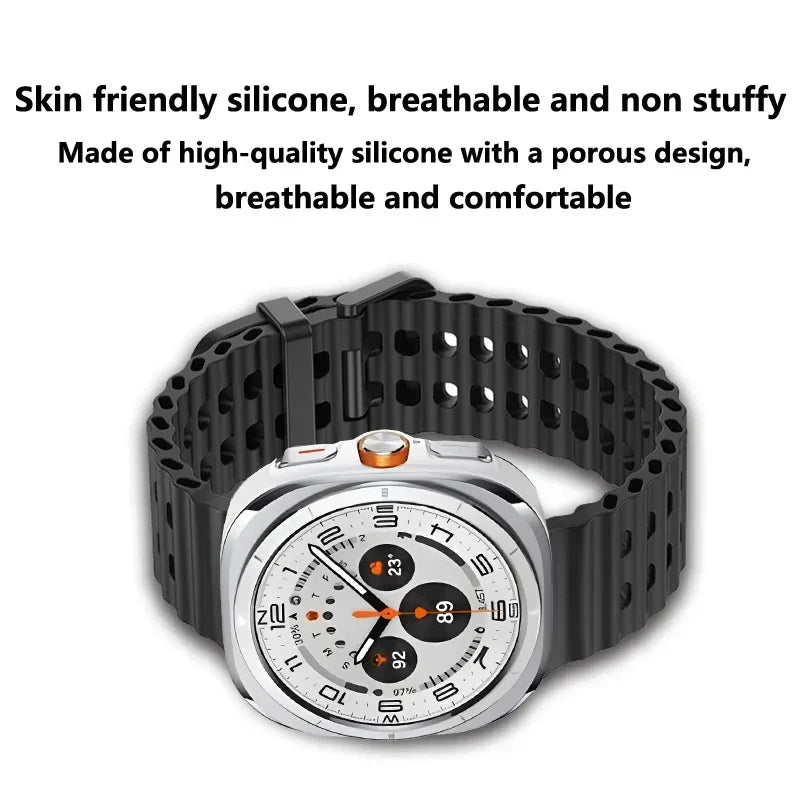 Ocean Silicone Strap For Samsung Galaxy Watch Ultra 47mm Official Watchband Replacement Bracelet For Galaxy Watch 7 Ultra Correa