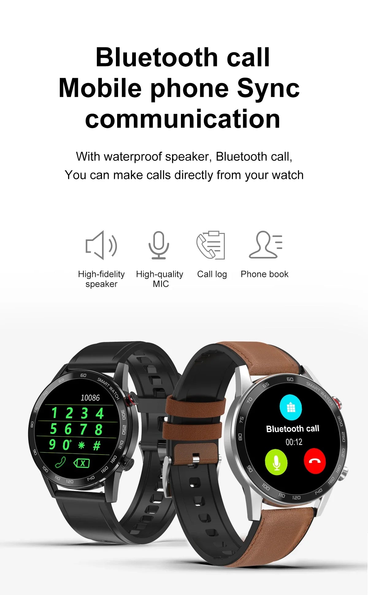 2024 New Bluetooth Call Smart Watch Men Waterproof Sport Fitness Tracker Weather Display Man Smartwatch For Huawei IOS GT3 Watch