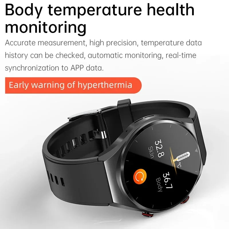 2024 Blood glucose Bluetooth Call Smart Watch Men Heart Rate Blood Oxygen Health Smartwatch Waterproof Sport Watch for Xiaomi