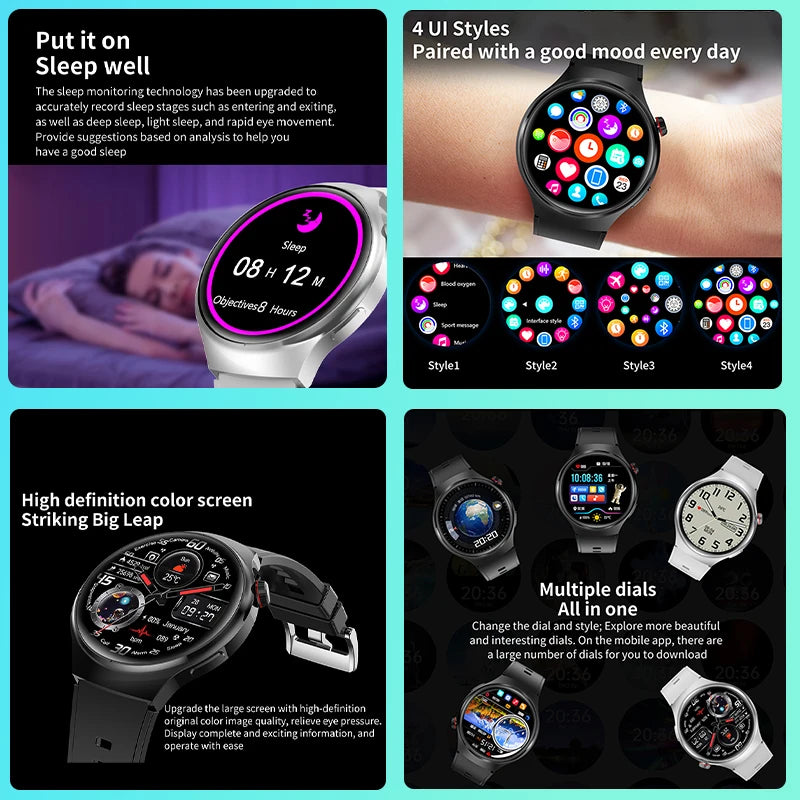 2024 New Original WATCH 4 smartwatch Men Heart Rate 1.46 Inch 360*360 AMOLED HD Screen Always Display Bluetooth Call Smartwartch