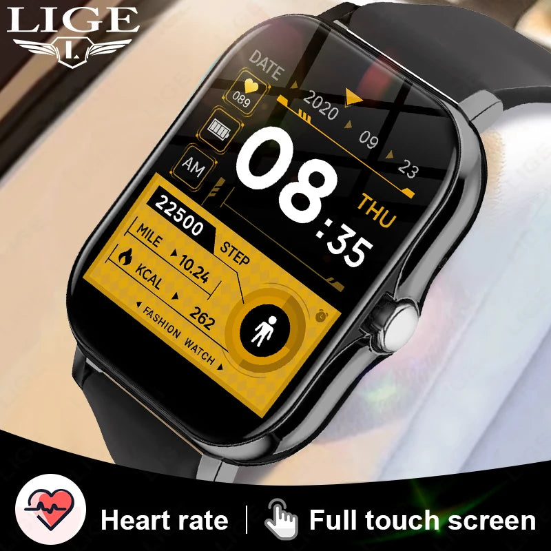 LIGE Sports Smart Watch Men Women Bluetooth Calling Heart Rate Monitor BT Music Watches Lower Power Magnetic Charging reloj 2024