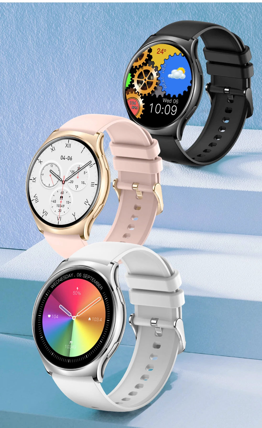 Men Women 1.43" AMOLED Screen Blue Tooth Call Smart Watch Heart Rate Waterproof 100+ Sport Modes Watches Music 2024 Smartwatch