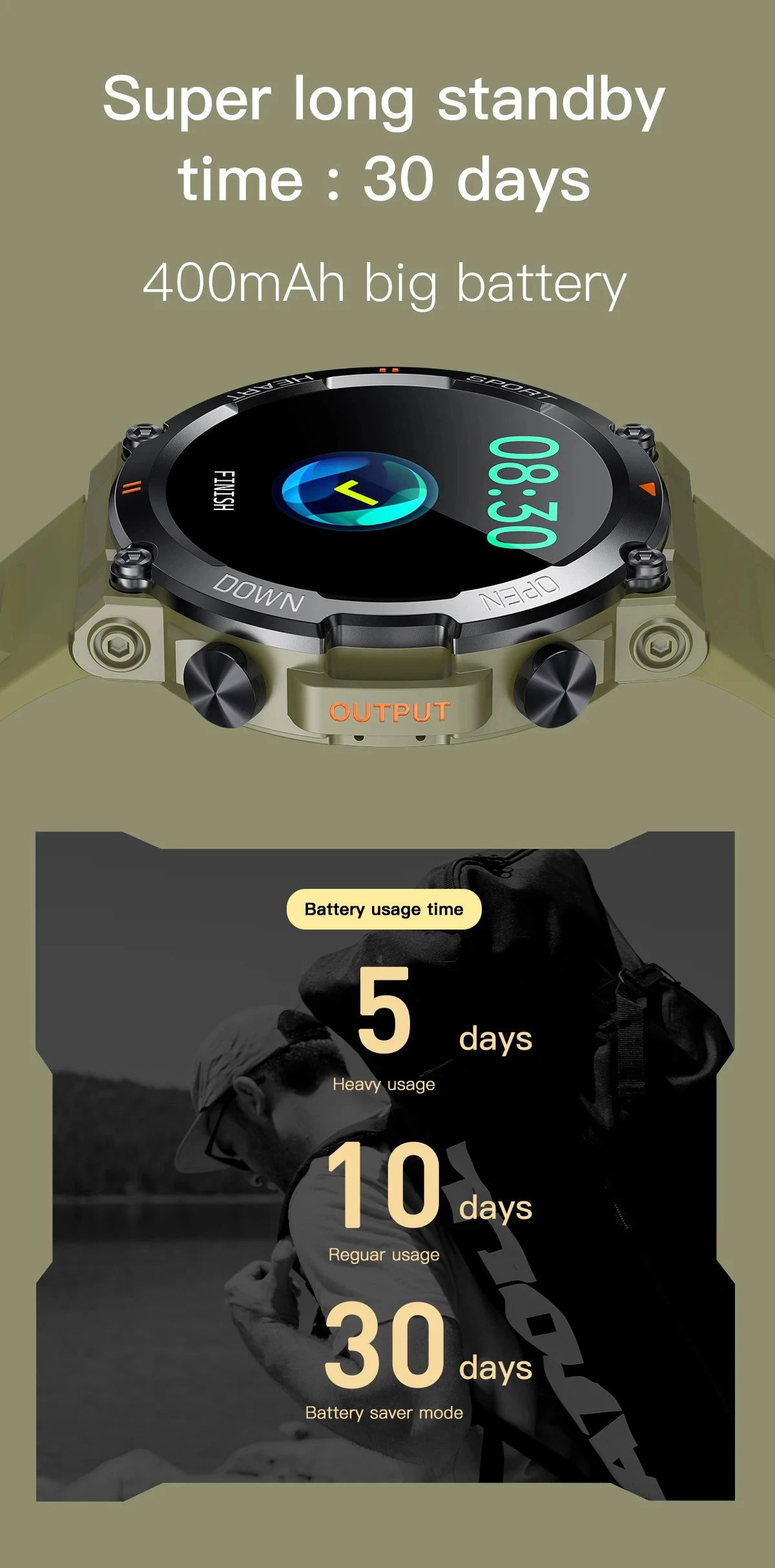 2024 New Smart Watch Men Military Health Monitor 1.39'' Bluetooth Call Fitness Waterproof Sport Smartwatch for IOS Android Phone