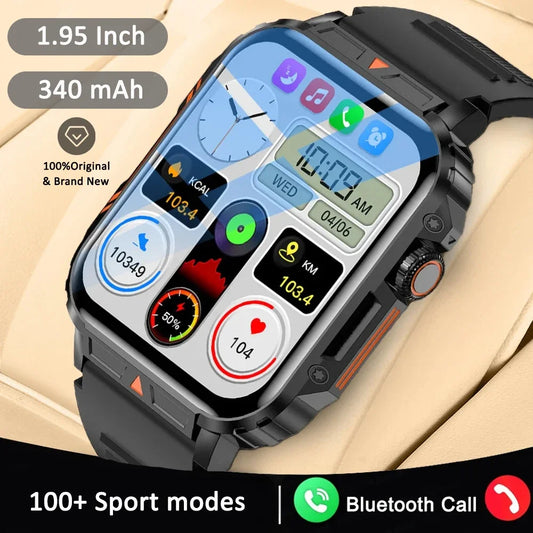 Military Men Smart Watch Health Monitor Bluetooth Call Smartwatch Fitness IP68 Waterproof Sports Watches for Women Android 2024