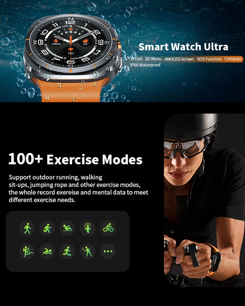 2024 New Smartwatch men Watch 7 Ultra NFC BT Call Waterproof GPS tracking Personalized Watch Face fitness tracker smart watch