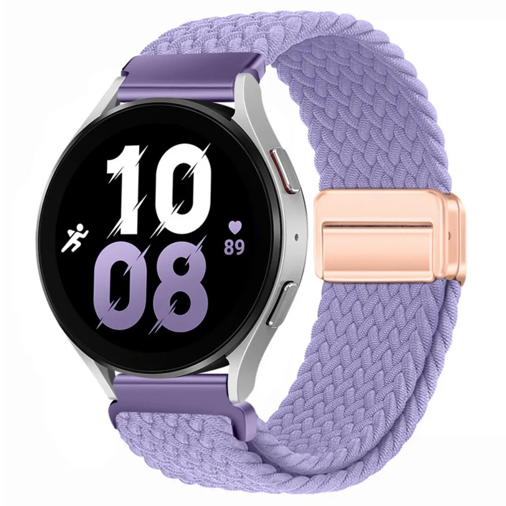 20mm 22mm Magnetic Bracelet for Samsung Galaxy Watch 6/Classic/5/4/3Braided Loop Nylon Strap for Huawei Watch 4/3/GT 2 3Pro Band