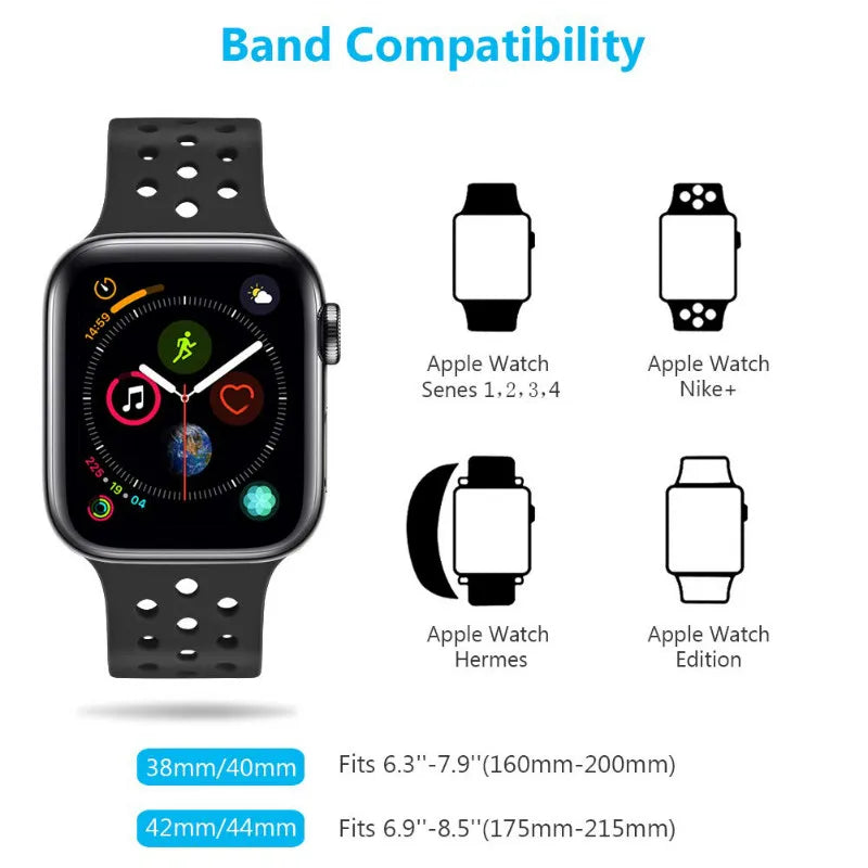 Silicone Strap For Apple Watch Series 9 8 7 41mm 45mm Band Ultra/Ultra 2 49mm Bracelet For Apple Watch SE 7 6 5 40mm 44mm Correa