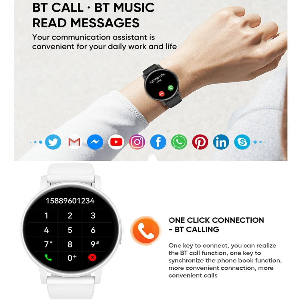 2024 New Bluetooth Call Smartwatch Women Customized dial Watch Men Sports Fitness Tracker Heart Rate Smart Watch For Android IOS