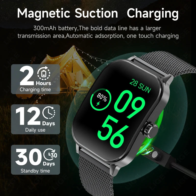 2024 New Smart Watches Men 3D Screen Blood Oxygen Health Temperature Monitor Bracelet Sports IP68 Waterproof Smartwatch For Men