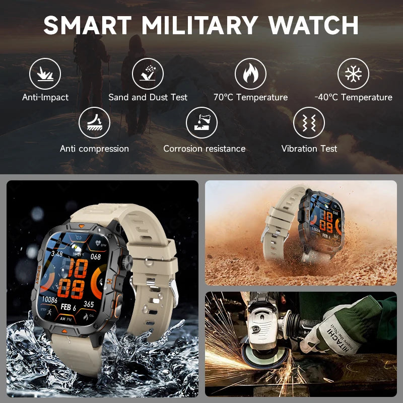 LIGE 2024 New Smart Watch Men Bluetooth Calling LED Flashlight Men Watch 420mAh Arterial Pressure Monitor Smartwatch For Xiaomi