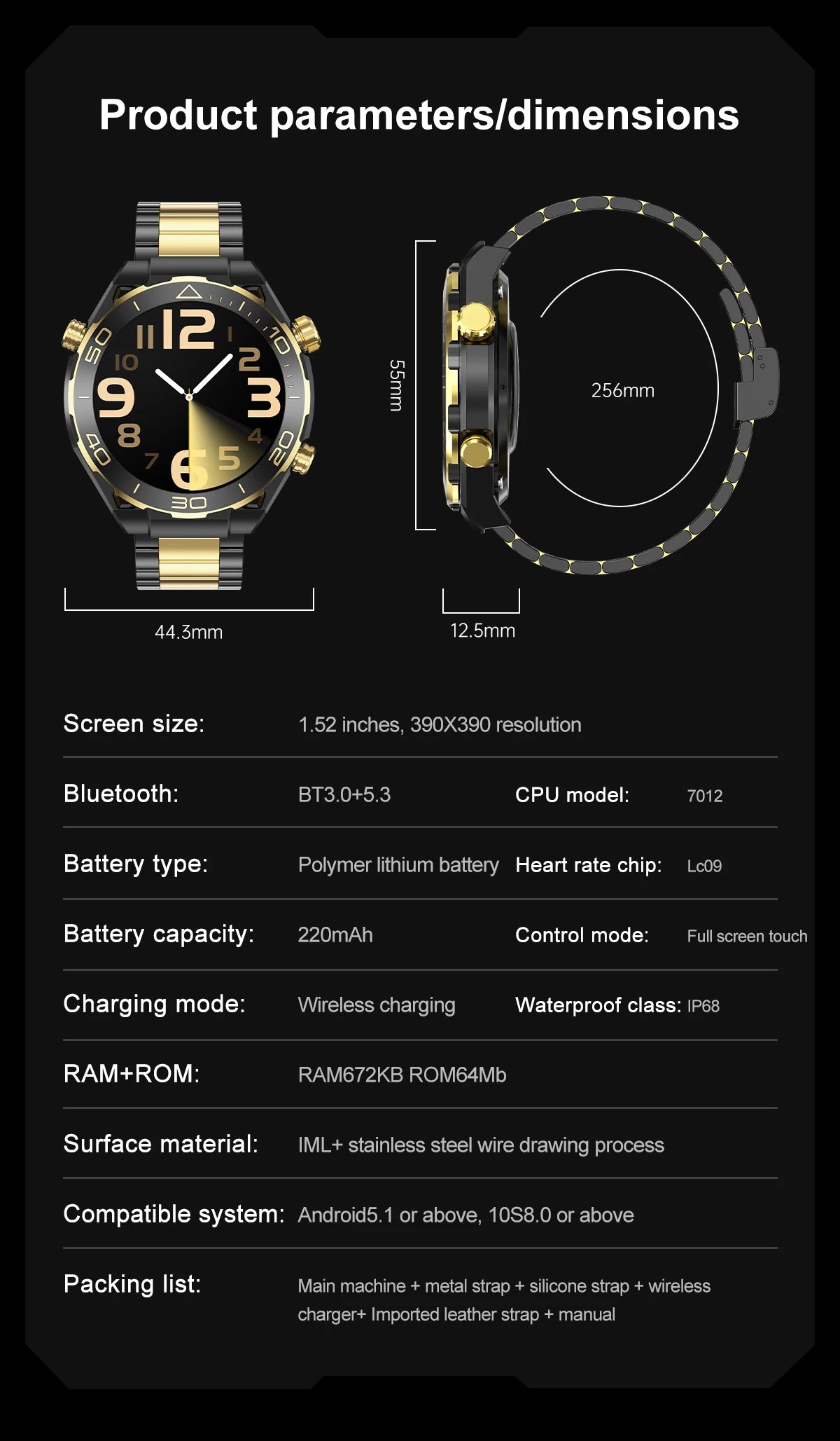 2024 New Product Fashion Z91 Pro Max Sport Smartwatch Amoled 1.52" Round Metal Strap Bt Call Heart Rate Men Android Smart Watch