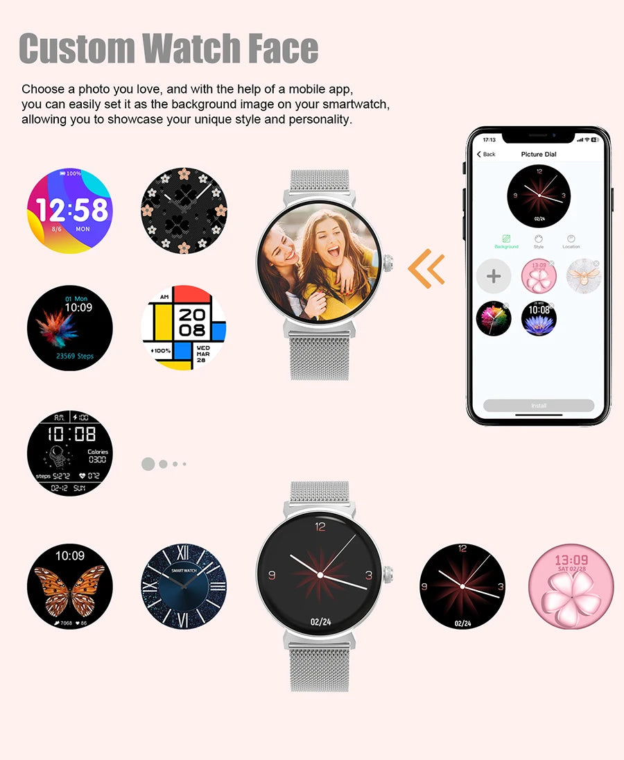 DT4 New Smart Watch for Women Bluetooth Call AMOLED Round Screen IP67 WearPro 3D Surround Vision 2024 New DT NO.1 Smartwatches