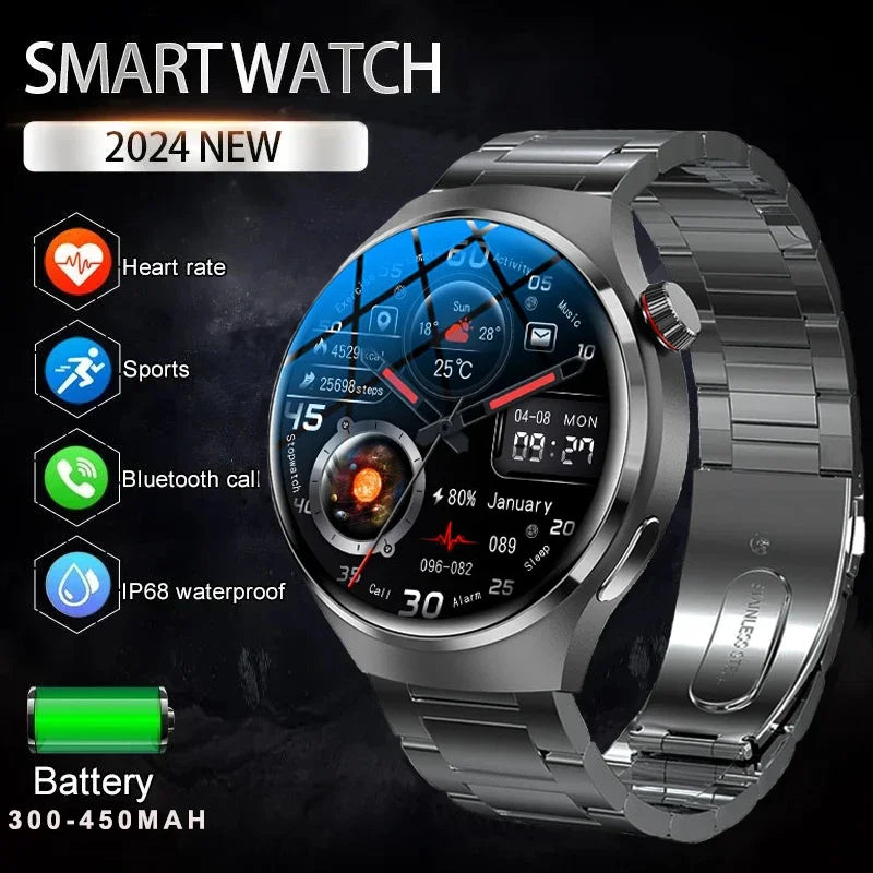 2024 New GPS Smart Watch Men GT4 Pro 360*360 HD Screen Heart rate IP68 Waterproof Blood Sugar Smartwatch Call NFC unusualWatch