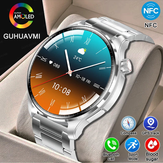 2024 New Bluetooth Call Smart Watch Men GPS Sports Heart Rate Blood Glucose Health Monitor NFC Smartwatch Women For Android IOS